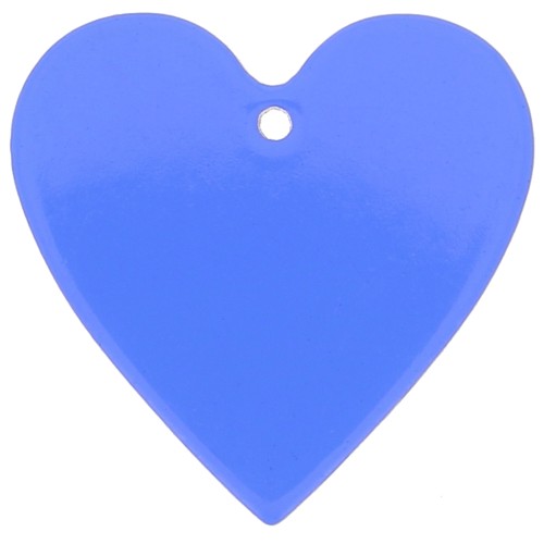 Colgante corazón acrílico transparente 31x32 mm - Azul eléctrico x1
