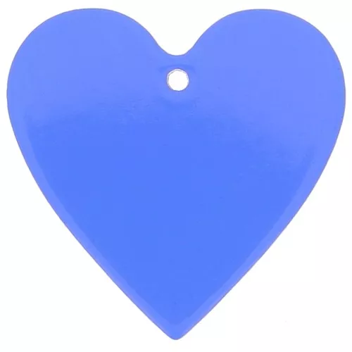 Colgante corazón acrílico transparente 31x32 mm - Azul eléctrico x1