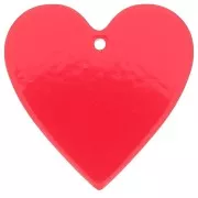 Colgante corazón acrílico transparente 31x32 mm - Rojo x1