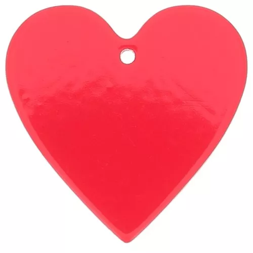 Colgante corazón acrílico transparente 31x32 mm - Rojo x1