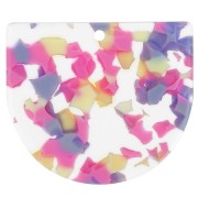 Colgante de acetato media luna 29x33 mm - Terrazzo Vainilla - Rosa Pastel x1|raw }}