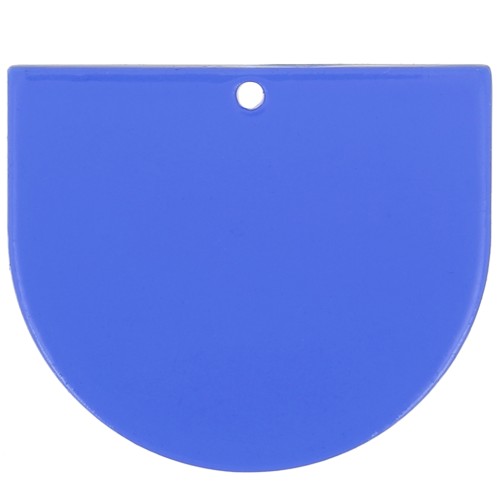 Colgante acrílico transparente media luna 29x33 mm - Azul eléctrico x1