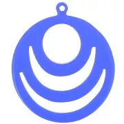 Colgante redondo calado de acrílico transparente 30 mm - Azul eléctrico x1