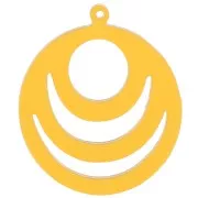 Colgante redondo calado en acrílico transparente 30 mm - Amarillo x1