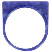 Anillo plano de acetato opaco - Talla 53 - Azul oscuro nacarado mármol x1