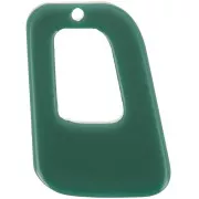 Colgante geométrico calado de acrílico opaco 26x18 mm - Verde botella x1