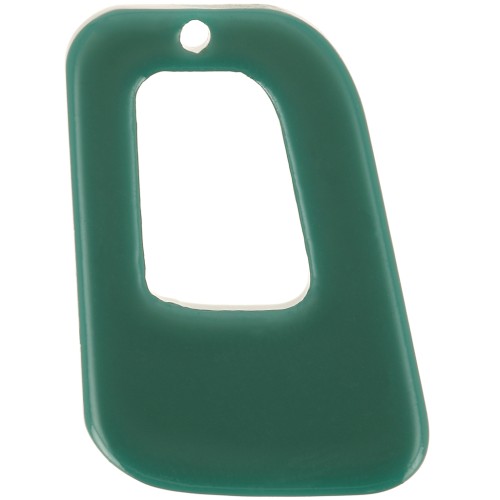 Colgante geométrico calado de acrílico opaco 26x18 mm - Verde botella x1