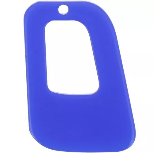 Colgante geométrico calado acrílico transparente 26x18 mm - Azul real x1