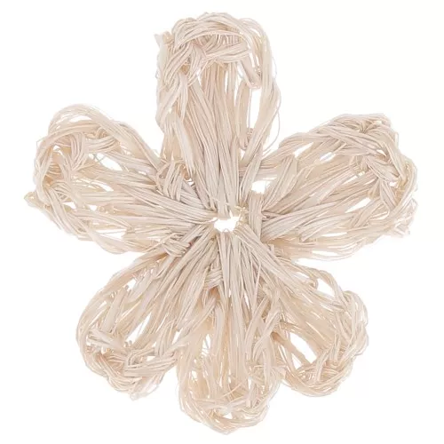 Colgante flor de rafia 40 mm - Natural x1