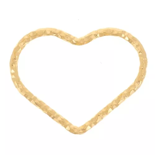 Entrepieza Corazón Diamante 11x14 mm - Plata de Ley 925 Dorada con Oro Fino x1