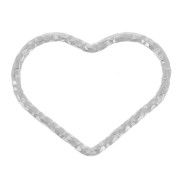 Entrepieza Corazón Diamante 11x14 mm - Plata 925 x1