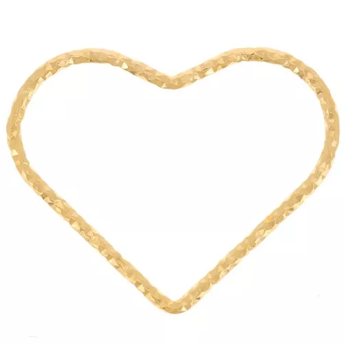 Entrepieza Corazón Diamante 16x20 mm - Plata de Ley 925 Dorada con Oro Fino x1