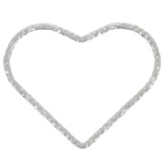 Entrepieza Corazón Diamante 16x20 mm - Plata 925 x1|raw }}