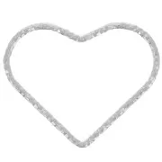 Entrepieza Corazón Diamante 16x20 mm - Plata 925 x1