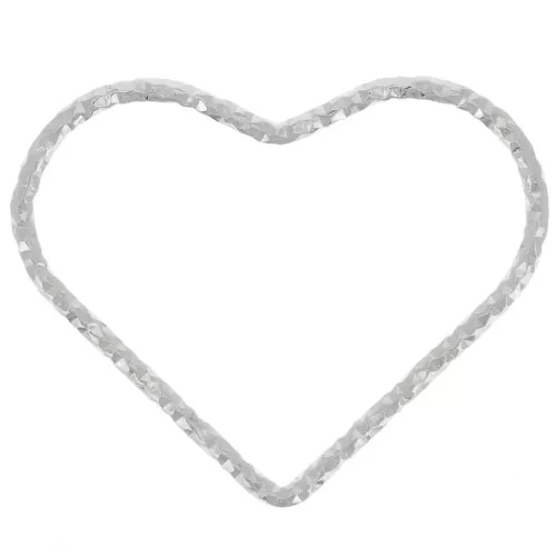 Entrepieza Corazón Diamante 16x20 mm - Plata 925 x1