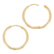 Ganchos redondas de 20 mm para decorar - Acero inoxidable dorado 304L x2