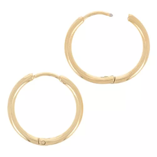 Ganchos redondas de 20 mm para decorar - Acero inoxidable dorado 304L x2