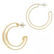 Pendientes de aro diseño hueco 33 mm - Oro x2