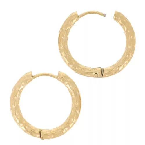 Ganchos criollas redondas martilladas 22 mm - Acero inoxidable 304L Oro x2