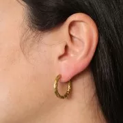 Ganchos criollas redondas martilladas 22 mm - Acero inoxidable 304L Oro x2