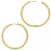 Aros pendientes 36 mm - 304 Oro de acero inoxidable x2