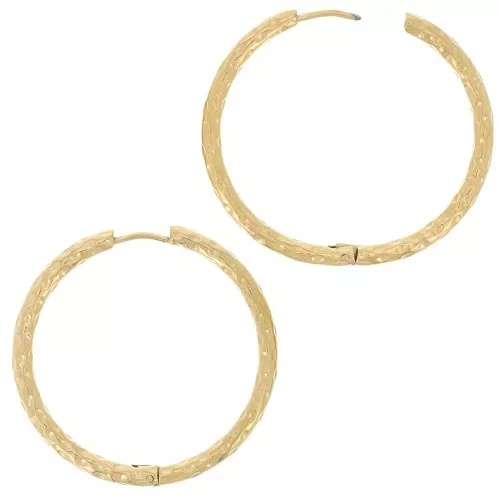 Aros pendientes 36 mm - 304 Oro de acero inoxidable x2