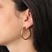 Aros pendientes 36 mm - 304 Oro de acero inoxidable x2