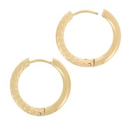 Ganchos criollas redondas lisas y martillados 22 mm - Acero inoxidable 304 Oro x2