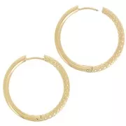 Ganchos criollas lisas y martilladas de 31 mm - Acero inoxidable 304 Oro x2