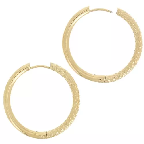 Ganchos criollas lisas y martilladas de 31 mm - Acero inoxidable 304 Oro x2