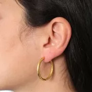 Ganchos criollas lisas y martilladas de 31 mm - Acero inoxidable 304 Oro x2