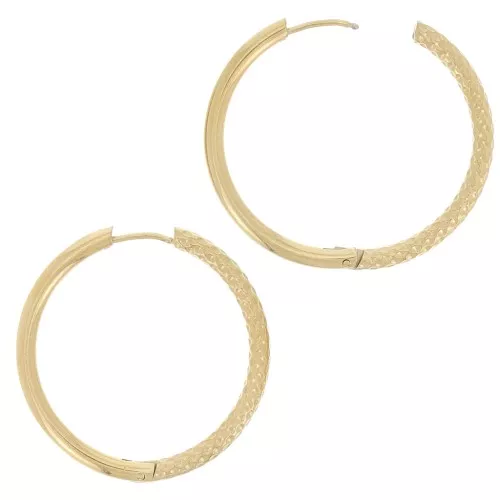 Ganchos criollas lisas y martilladas de 36 mm - Acero inoxidable dorado 304 x2