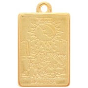Colgante carta del Tarot 23x14 mm - La Luna - Dorado con oro fino x1|raw }}