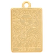 Colgante carta del Tarot 23x14 mm - El Sol - Dorado con oro fino x1|raw }}