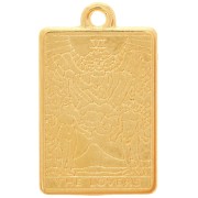Colgante carta del Tarot 23x14 mm - Amantes - Dorado con oro fino x1|raw }}