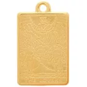 Colgante carta del Tarot 23x14 mm - Amantes - Dorado con oro fino x1