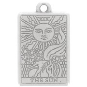 Colgante carta del Tarot 23x14 mm - El Sol - Plateado antiguo x1|raw }}