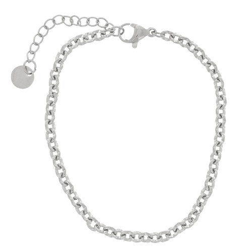 Forçat pulsera de malla martillada 3,3 mm - Acero inoxidable 304 x16cm