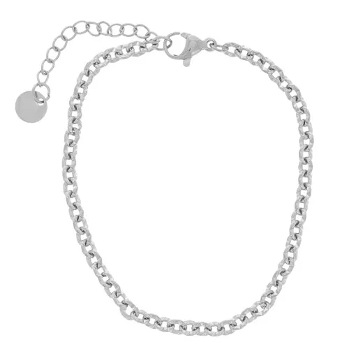 Forçat pulsera de malla martillada 3,3 mm - Acero inoxidable 304 x16cm