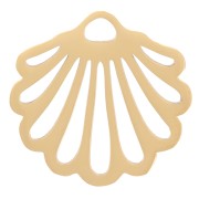 Colgante de concha calada de 15x16 mm - Acero inoxidable dorado 304 x1