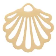 Colgante de concha calada de 15x16 mm - Acero inoxidable dorado 304 x1