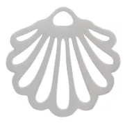 charm de concha calada 15x16 mm - acero inoxidable 304 x1