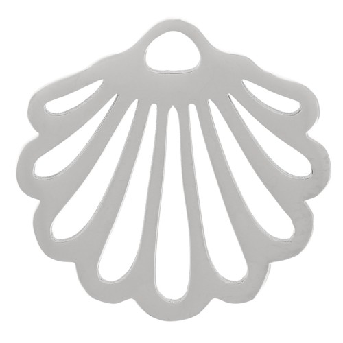 charm de concha calada 15x16 mm - acero inoxidable 304 x1