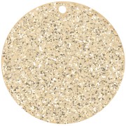 Colgante redondo de plexiglás de 36 mm - Purpurina dorada x1