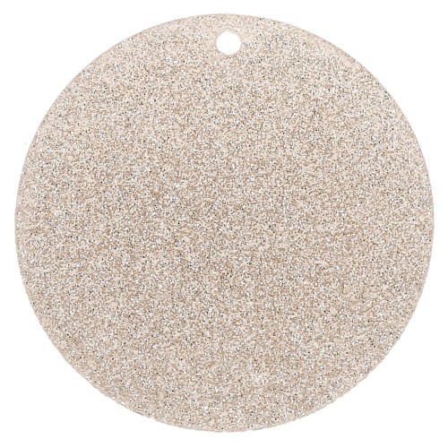 Colgante redondo de plexiglás de 36 mm - Purpurina dorada x1