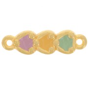 Entrepieza 3 corazones 23x7 mm con resina epoxi - Dorado con oro fino - Pastel x1|raw }}