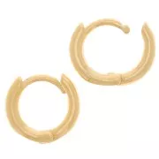Pendientes redondas de 12 mm para decorar - Dorados con oro fino x2