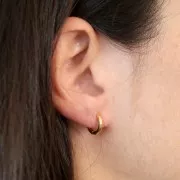 Pendientes redondas de 12 mm para decorar - Dorados con oro fino x2