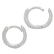 Pendientes redondas de 12 mm para decorar - Chapa de plata fina envejecida x2