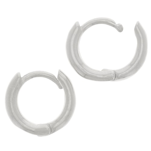 Pendientes redondas de 12 mm para decorar - Chapa de plata fina envejecida x2